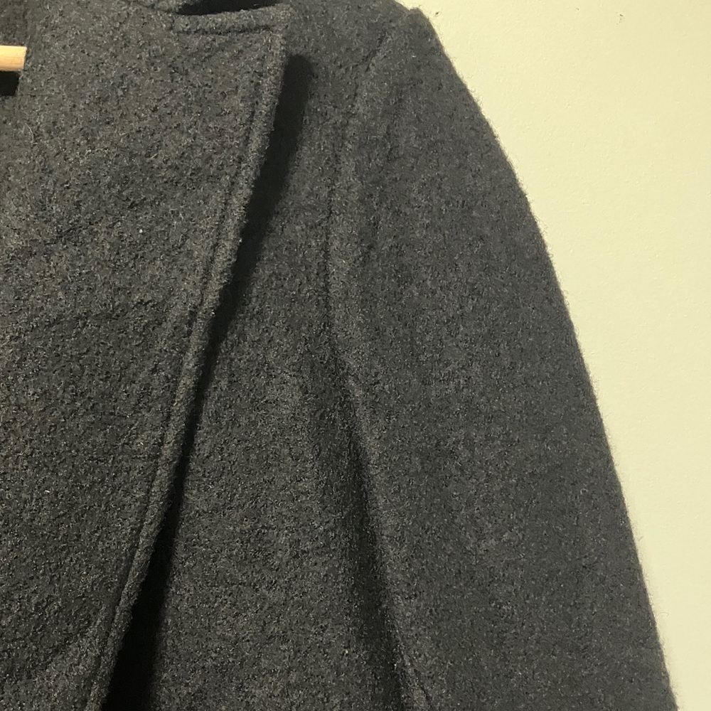 J. Crew Italian Boiled Wool Black Overcoat Coat Jacket - Picture 3 of 6